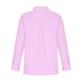 thumbnail image 5 of Qwertyu Button down Shirts for Women Lapel Long Sleeve Cotton Linen Tops Causal Lightweight Summer Spring Blouse Tees with Pocket Light Purple 2XL, 5 of 5