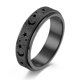 thumbnail image 1 of Anillo giratorio de acero inoxidable con forma de luna y estrella hueca esmerilada, anillo antiestrés de acero de titanio para mujer, joyería, 1 of 6