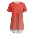 thumbnail image 4 of XWSHYW Sexy Tops for Women , Round Neck Short Sleeve Long T-shirt Blouse Loose Tops, Sizes S-2XL, 4 of 4