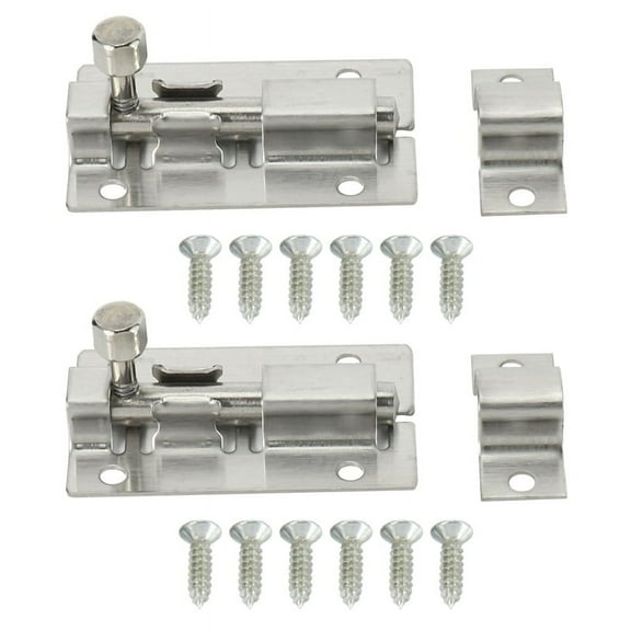 2X Door Lock Slide Bolt for Bathroom, Toilet, Shed, Bedroom, Furniture Catch Latch