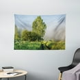 thumbnail image 1 of Nature Decor Tapestry, Beautiful Serenity Trees Track Path Garden Leaves and Grass Sunny Skies Photography, Wall Hanging for Bedroom Living Room Dorm Decor, 60W X 40L Inches, Green, by Ambesonne, 1 of 2