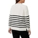 thumbnail image 3 of Suéteres de maternidad para mujeres, camisetas de manga larga, con abertura lateral, rayas, tejido acanalado, cuello simulado, pulóver para el embarazo, XL, blanco, 3 of 6