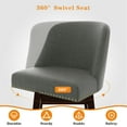 thumbnail image 6 of Tolead 26"Upholstered Swivel Bar Stools with Wood Legs, Bar Chairs for Home and Bar - Set of 2,Gray, 6 of 6