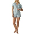 thumbnail image 4 of Lucky Brand Women's 2-Piece Floral Print  PJ Classic Button Up Top and Shorts Lounge Set-Blue / L, 4 of 6