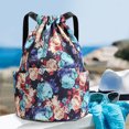 thumbnail image 5 of Drasry Drawstring Backpack Resistant String Bag Swimming Gym Sports Bags(Peony flowers), 5 of 5