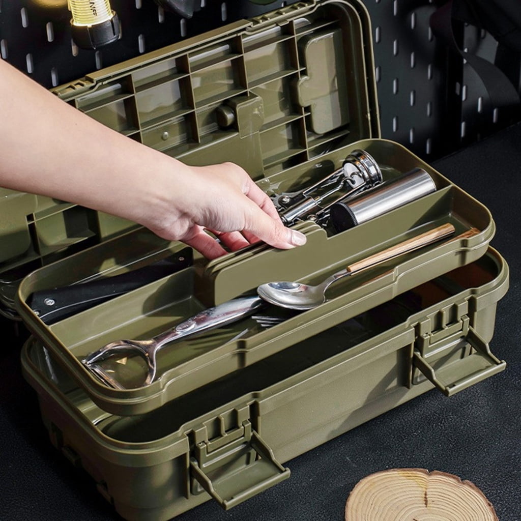 Plastic Tool Box Organizer Medium 6.5L And Small 4L Sizes Feature Secure Lock Layered Compartments For Efficient Storage