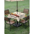 thumbnail image 4 of Outdoor Tablecloth with Umbrella Hole for Patio/Picnic/Party/Camping, Sunflower Truck Waterproof Table Cloth Square Cover Washable, Yellow Floral Summer Botanical Elegant Pastoral (60"x 60"), 4 of 8