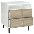 thumbnail image 3 of SAFAVIEH Kefton Mid-Century Scandinavian 2-Drawer Cabinet, White/Oak, 3 of 5
