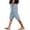 Light Blue, variant on EDFBUYKRS Female Women Pants Casual Womens Pants Elastic Waist Capri Women's Summer Solid Color Side Lace Hollow Lace Drawstring Pocket Casual Cropped Pants Xs