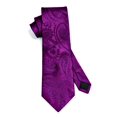 thumbnail image 5 of HISDERN Paisley Ties for Men Solid Tie Handkerchief Floral Men's Necktie & Pocket Square Set,Purple-B, 5 of 8