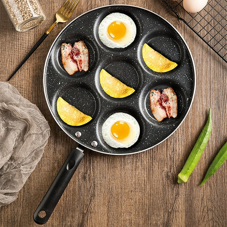 Egg Skillet, Non-stick Egg Frying Pan, 7-cavity Round Pancake Pan, Mini  Pancakes Fried Egg Burger Pan, Omelet Skillet, Cookware, Kitchenware,  Kitchen Accessories - Temu