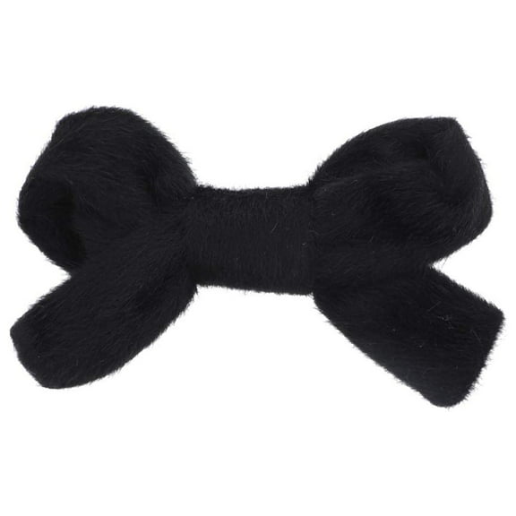 Motique Accessories Faux Fur Hair Bow Hair Clip with Alligator Clip, Perfect for Teen Girls-Black