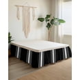thumbnail image 2 of Black White Stripe Wrap Around Bed Skirts for King Bed 16" Drop, Bed Skirt with Adjustable Elastic Belt Dust Ruffle Bed Valance for Bedroom Hotel Luxury Modern Rustic Vertical Striped Bed Frame Cover, 2 of 7
