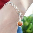 thumbnail image 3 of Giraffe Orange Circle Silver Plated Bracelet with Antiqued Charm, 3 of 3