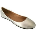 thumbnail image 3 of shoes 18 womens ballerina ballet flat shoes solids & leopards (6, silver pu 8600), 3 of 3