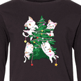 thumbnail image 4 of Inktastic Kawaii Cats Christmas Tree Long Sleeve Youth T-Shirt, 4 of 5