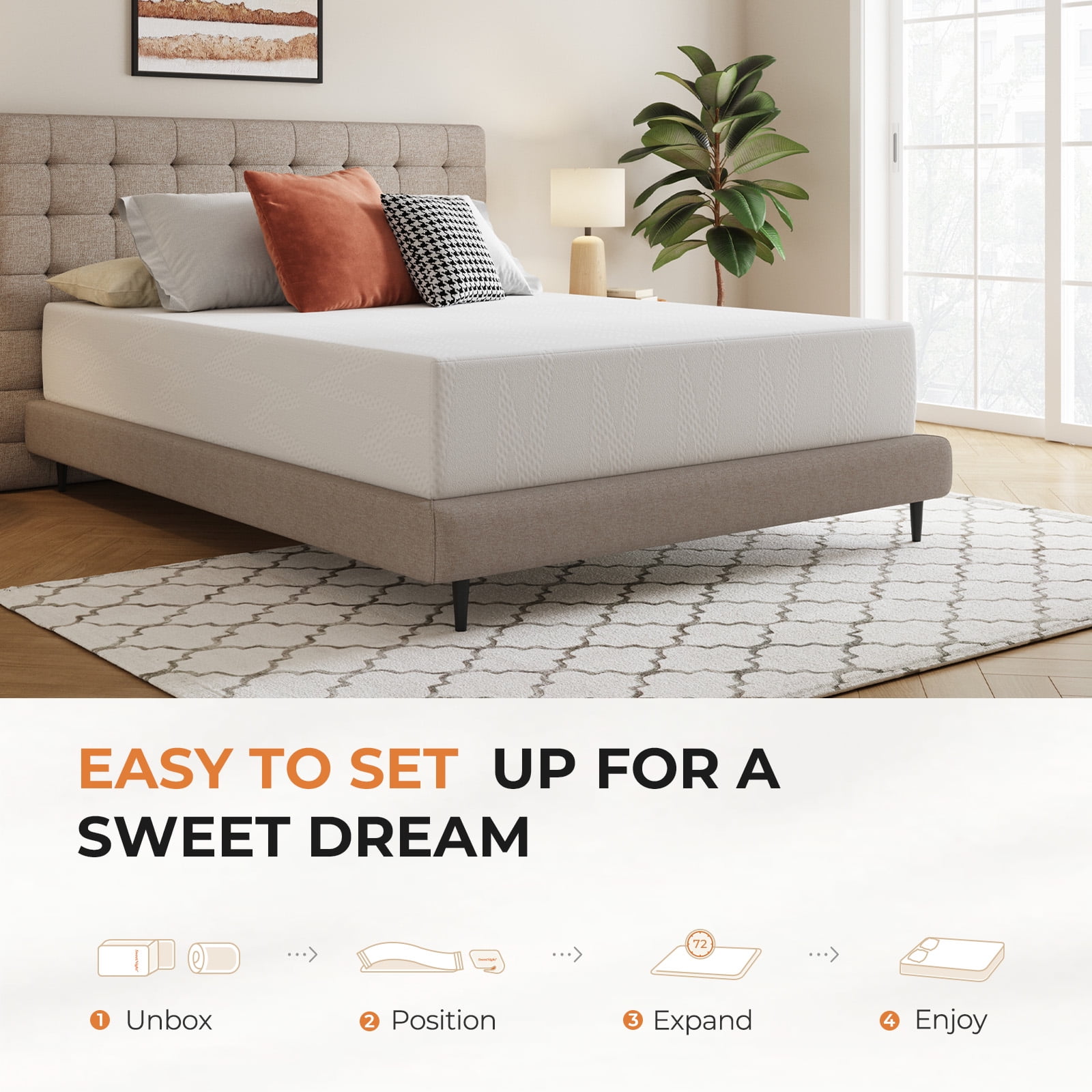 Avenco Victoria 14" Medium Gel Memory Foam Motion Isolation Mattress, Full Size