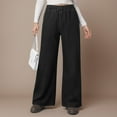 thumbnail image 2 of YDFCWXW Women's Elastic Waist Jeans High Wasited Wide Leg Baggy Denim Pants Fall Outfits Fashion Clothes 2025 (Black, XL), 2 of 6