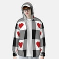 thumbnail image 4 of Goofa Heart Black Buffalo Plaid Gingham Printed Women's UPF 50+ Sun Protection Hoodie Jacket Lightweight Long Sleeve Sun Shirt for Women with Pocket Hiking Outdoor-3X-Large, 4 of 9