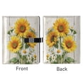 thumbnail image 2 of Leather Planner Leather Notebook Notebook Journal Binder Design Pen Pocket Design Convenient for Storage Three Sunflowers, 2 of 6