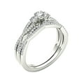 thumbnail image 2 of 1/2 Carat T.W. Diamond Criss-Cross Shank Three-Stone 14kt White Gold Engagement Ring Set, 2 of 5