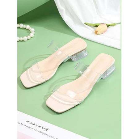 

Women s Transparent Chunky Sandal Heeled Mules Sandals Clear EUR40(9)