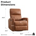 thumbnail image 4 of Bonzy Home Brown Manual Swivel Recliner Chair, 360° Swivel Base Single Sofa with Adjustable Backrest and Footrest, Modern Living Room Furniture, Brown, 4 of 7