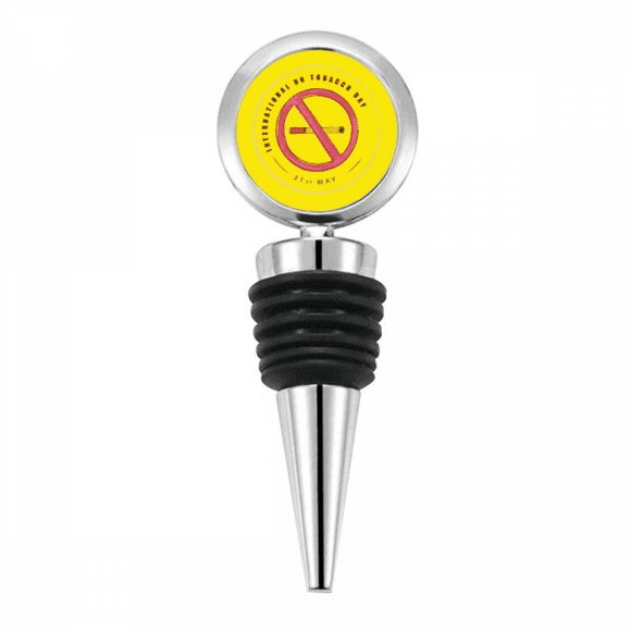 Logo Stop Smoking Art Deco Fashion Bottle Stopper Stainless Steel Rubber Reusable