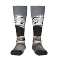thumbnail image 1 of Fotbe Smiling Polar Bear Calcetas Divertidas Estampadas para Hombre y Mujer, Calcetas de Algodón hasta la Rodilla para Caminar, Correr, Enfermería y Embarazo, 1 of 6