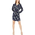 thumbnail image 1 of maison Jules Mujer Floral Mini A-line Vestido azul marino XS, 1 of 1