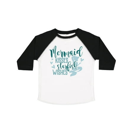 

Inktastic Mermaid Kisses Starfish Wishes Mermaid Silhouette Gift Toddler Toddler Girl T-Shirt