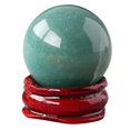 thumbnail image 3 of Crystal Ball with Wood Base for Home Decor Display Stand Green Synthesis Material 7 Inch, 3 of 5