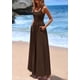 thumbnail image 4 of Vestido PRETTYGARDEN Maxi sin mangas Patchwork Café Oscuro M, 4 of 8