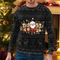 thumbnail image 1 of WILLBEST Mignons Chandails à Fermeture Éclair pour Hommes Automne et Hiver Tendance Décontractée Chandail Imprimé de Noël Col Rond, 1 of 3