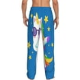 thumbnail image 3 of Balery Men'S Cool Unicorn Star Golden Pants,Sleepwear Pants,Pajama Pants,Pj Bottoms Drawstring And Pockets-Medium, 3 of 9