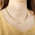 thumbnail image 6 of Vocoste Gold Tone 14K Gold Plated Flat Snake Chain Choker Necklace for Women 42cm Length, 6 of 6