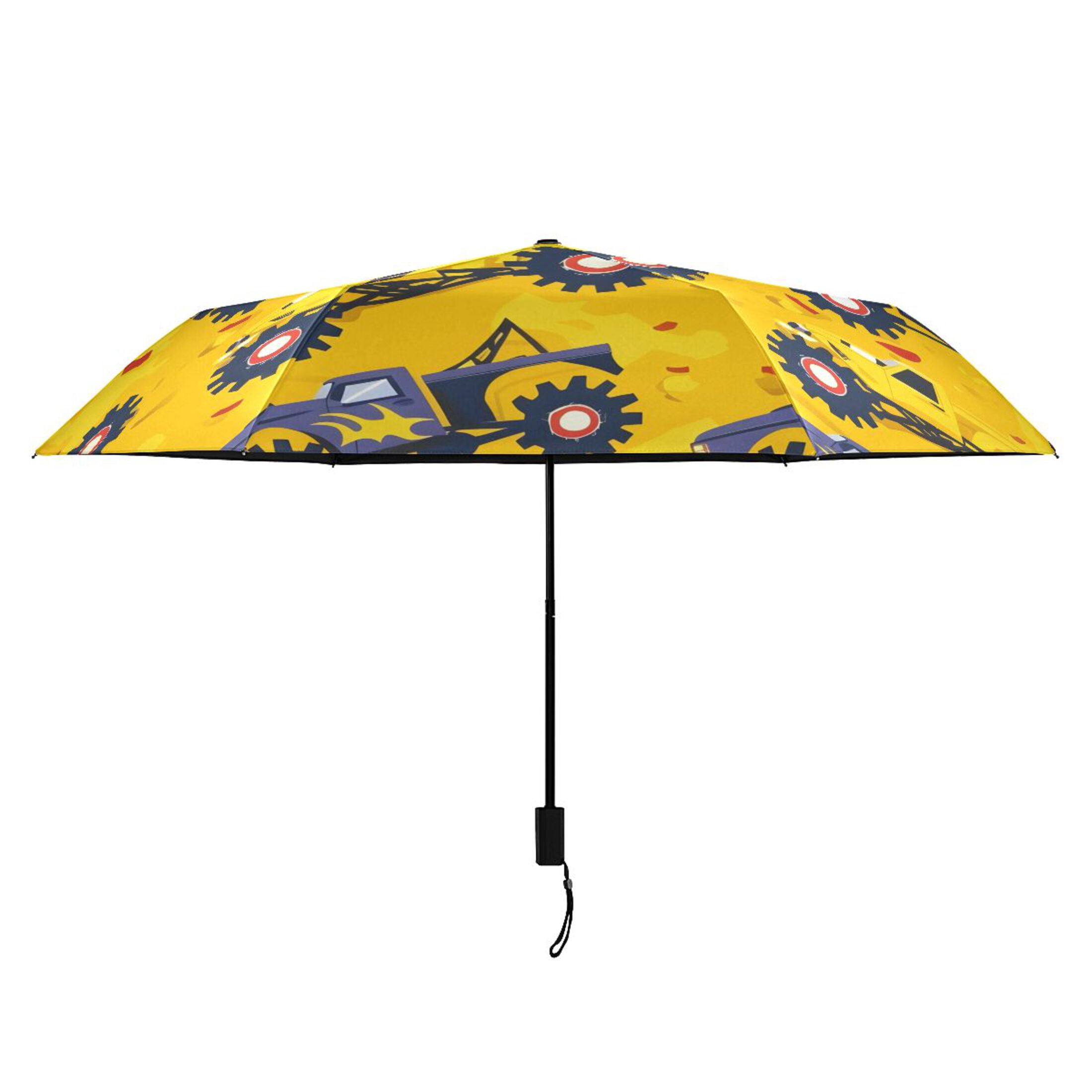 Cartoon Monster Truck Compact Sun Umbrella Windproof Travel Umbrellas for Rain Strong Portable UV Protection