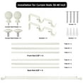 thumbnail image 3 of Urbanest 5/8" Adjustable Double Curtain Rods Set with Volle Finials, Weathered White, 28"-48", 5/8 Inches Front and 1/2 Inches, 3 of 7