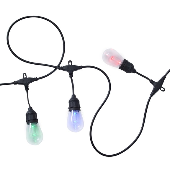 Better Homes & Gardens 48FT RGB Outdoor Multi-Color String Lights with Remote