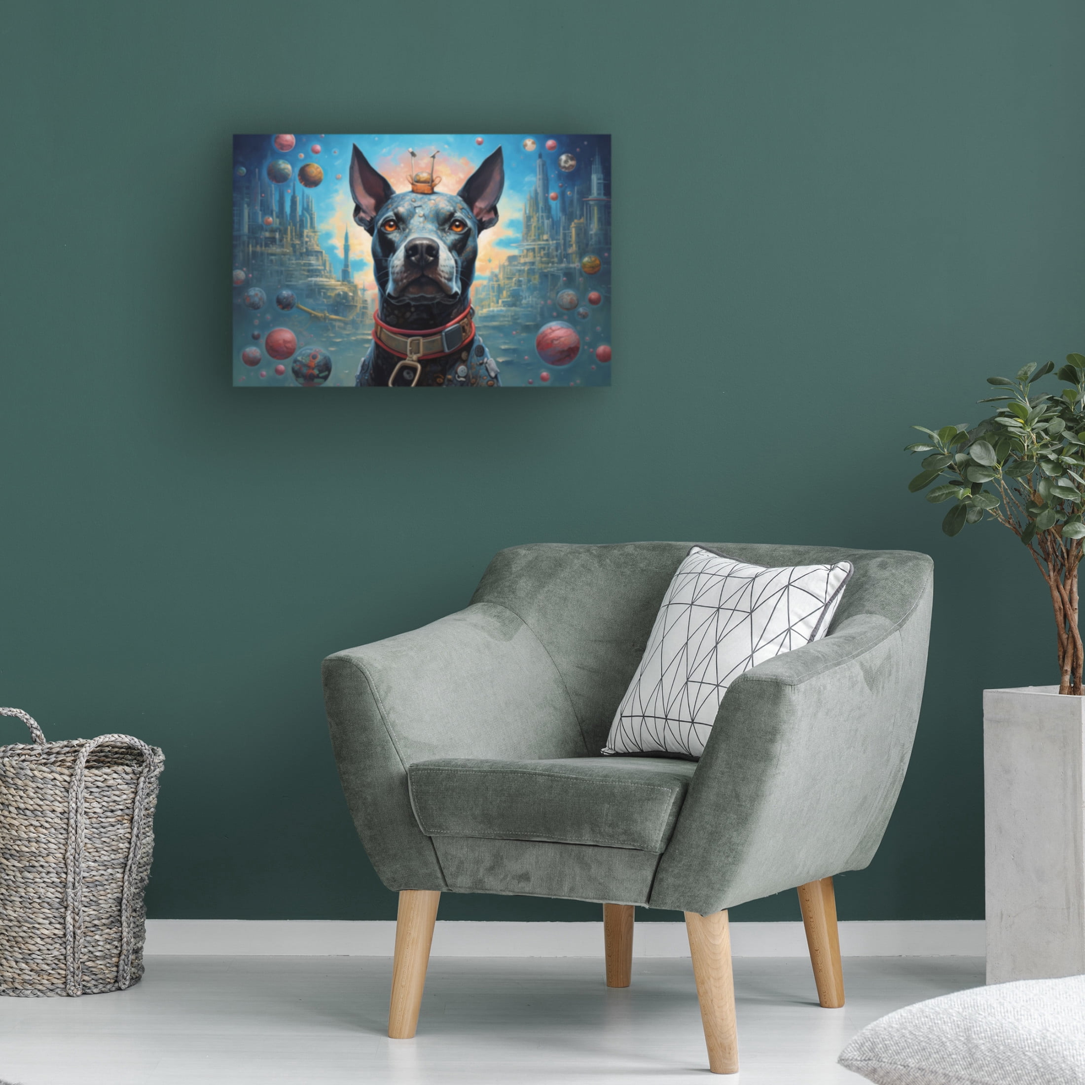 Canvas Wall Art - Ray Heere 'Art Dog 3' Wall Art for Living Room, Bedroom, or Office Décor by Trademark Fine Art - 47 x 30 Inches