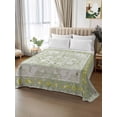 thumbnail image 2 of Sage Green California King Size Flat Sheet, Wrinkleproof & Fadeproof Cooling Flat Bed Sheet Only, Boho Retro Decorative Abstract Floral Ethnic Breathable Soft Bedding Top Sheets 108 x 98 Inches, 2 of 8