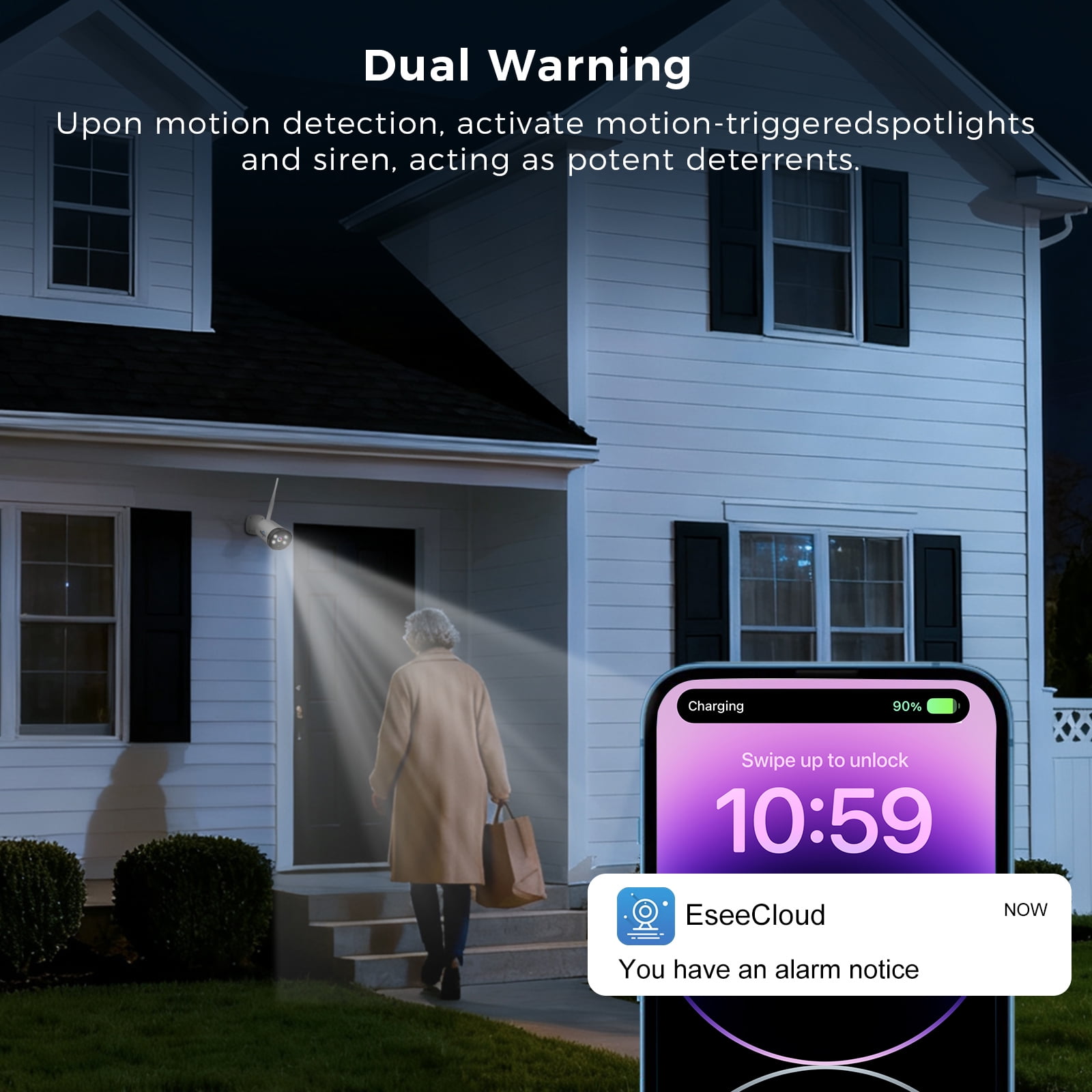 Hiseeu Wireless Camera System, 10CH Expandable 4K Security NVR, 4Pcs 3MP Outdoor Cameras, 2-Way Audio, Human Detection, IP66 Waterproof, 500GB HDD 2.4/5.8GHz WiFi Pro-tech