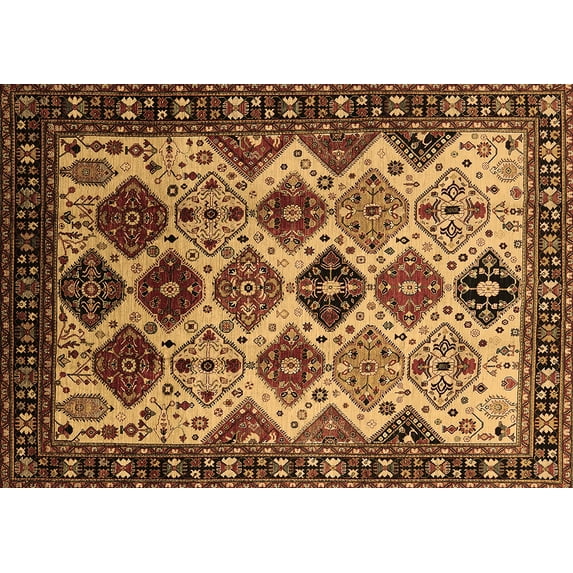 Ahgly Company Indoor Rectangle Oriental Brown Industrial Area Rugs, 2' x 3'