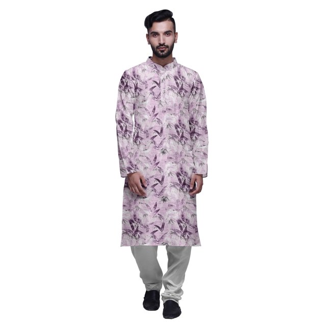 Atasi Ensemble Kurta-Pyjama Long en Coton pour Hommes, Kurta-Pyjama Décontracté de Designer, Vêtements
