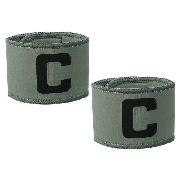 Uxcell Soccer Captain, Soccer Captain Armbands Elastic Adjustable Leader Armband Team Sport Protective Arm Badge Band (2 Pack, Gray)