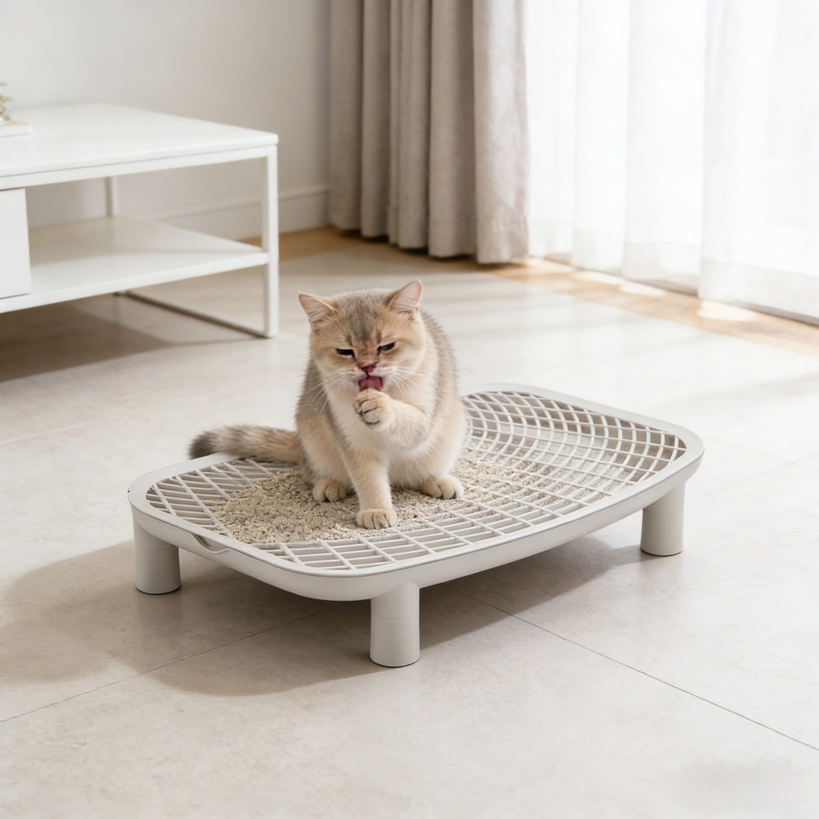 Cat Litter Box Step Mat 18.1"x11.8"x3.5", Double Layer Litter Catcher & Trapper, Waterproof Non- Easy Clean Mat for Large Litter Boxes, Pedal Step for Dorm Living Room Home