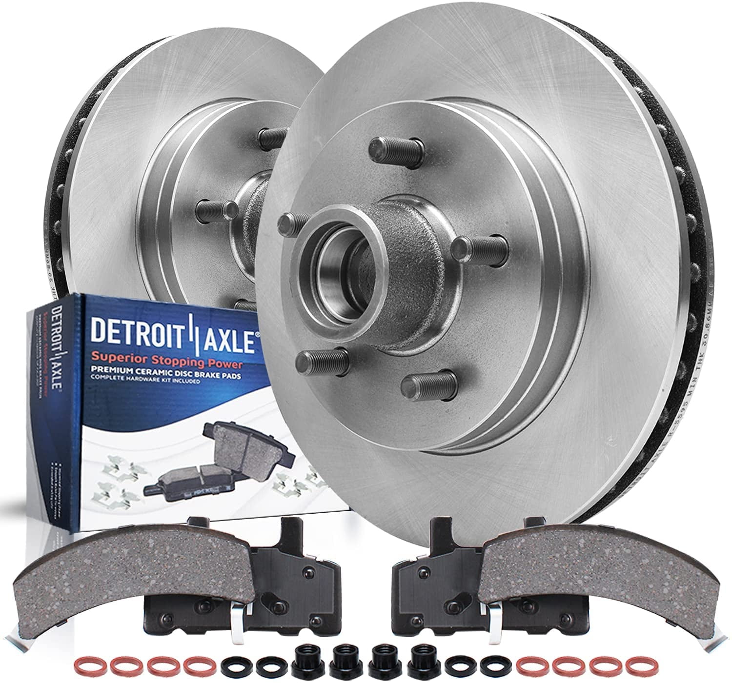 Detroit Axle Front Brakes and Rotors Brake Pads Replacement for Chey