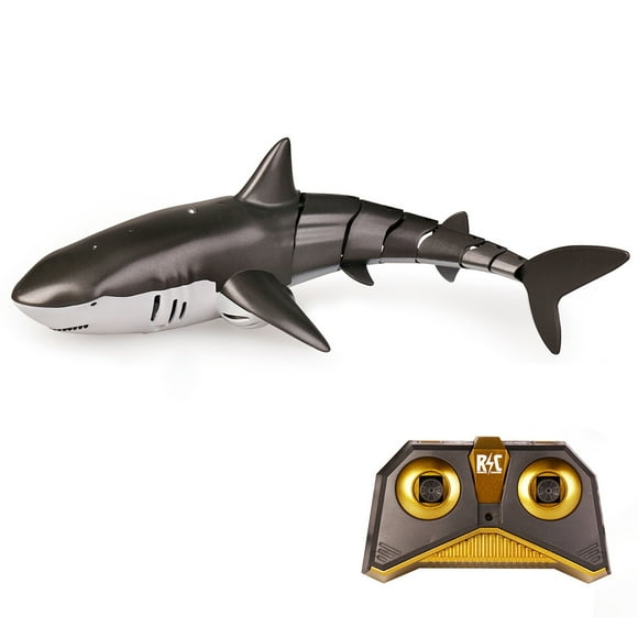 Amdohai Jouet Requin Télécommandé 2,4 GHz Requin RC pour Piscine Pulvérise de l'Eau avec LED