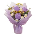 thumbnail image 3 of Ramo de Flores de Ganchillo Tulipanes Artificiales Sunnimix Violeta Centros de mesa, 3 of 8