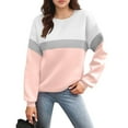 thumbnail image 3 of Dwellite Oversized Crewneck Sweatshirt Women Cute Plain Fleece Pullover Sweatshirts No Hood Casual Fall Long Sleeve Tops with Pocket Light pink XL, 3 of 5